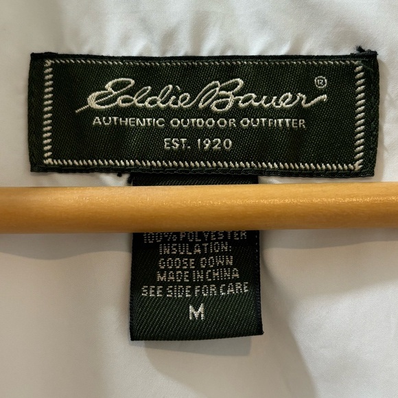 Eddie Bauer Puffer Vest Goose Down Insulation White Size Medium - Picture 4 of 4